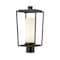 Z-Lite Sheridan 1 Light Outdoor Post Mount Fixture, Black & White Opal 595PHMR-BK - alternate 1